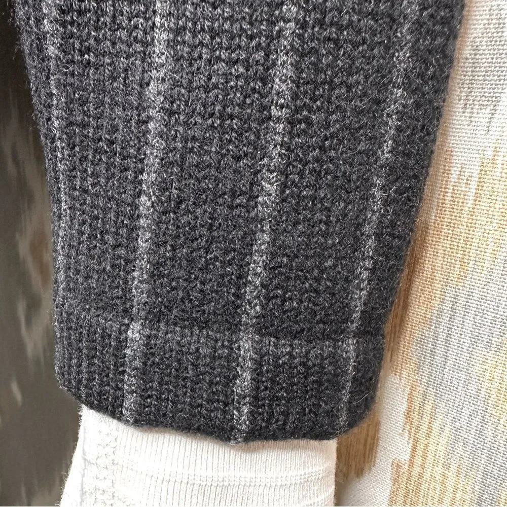 Vtg Polo Ralph Lauren Chalk Stripe Cashmere Double Breasted Blazer Knit Cardigan